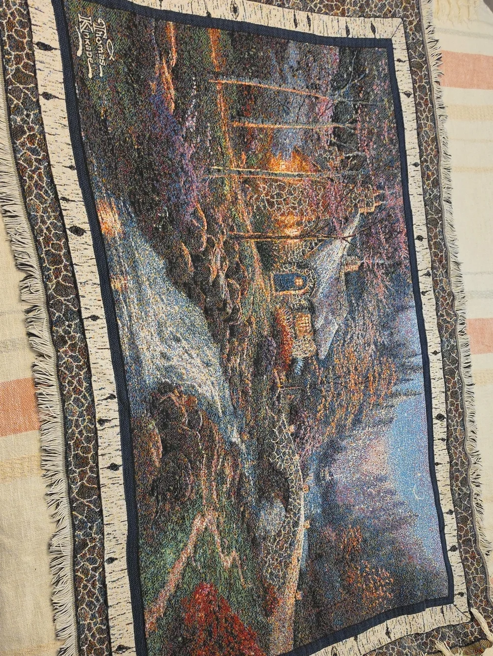 Scenic Cottage Tapestry Wall Hanging in Multicolor